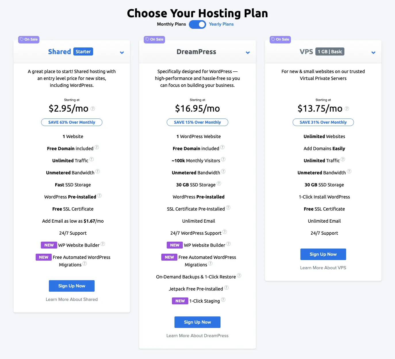 DreamHost Pricing Plan